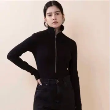 searoomlynn 지퍼 니트 바디수트 블랙 프리 사이즈