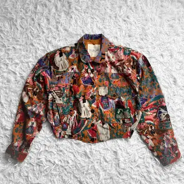 ILY a LONG TEMPS 레트로 아트 디자인 자켓 L 패턴