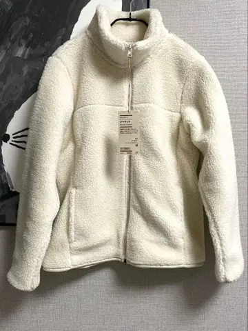새상품 M 보아 플리스 자켓 아이보리 여성 무인양품 MUJI