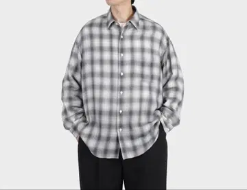 VAINL ARCHIVE 옴브레 체크 셔츠 울 셔츠