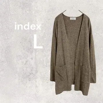 인덱스 니트 가디건 겉옷 롱 긴팔 모 울 L