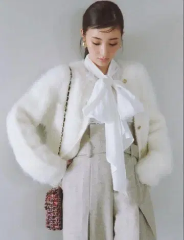 fray i.d 알파카 혼방 크롭 니트 가디건