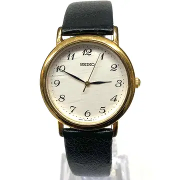 SEIKO 아날로그 손목시계 화이트/골드/블랙