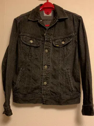 90s Lee 블랙 데님 자켓 후염