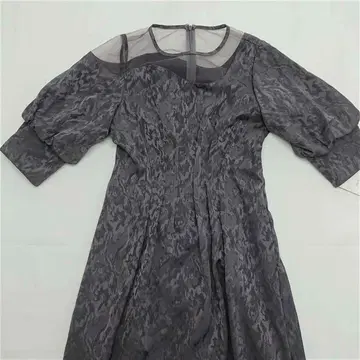 에트르 자카드 튤 절개 드레스 S 사이즈 블랙 계열