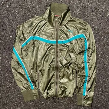 Puma 나일론 자켓 더블 지퍼 드로우 코드 y2k 테크 계열
