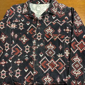 기하학 패턴 코듀로이 자켓