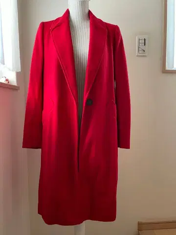 ZARA BASIC 빨간색 롱 코트 S