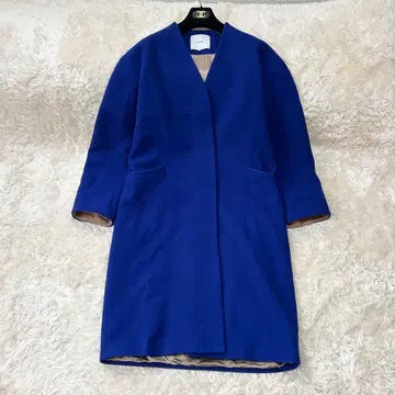 UN3D (UN3D) 울 바이컬러 코쿤 코트 블루 38