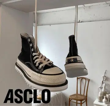 ASCLO 블랙 하이컷 스니커즈
