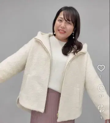 시마무라 hina style 콜라보 코트 4L 화이트 가을 겨울