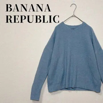 바나나리퍼블릭 울 혼방 쿨넥 니트 스웨터 블루 계열 사이즈 XS
