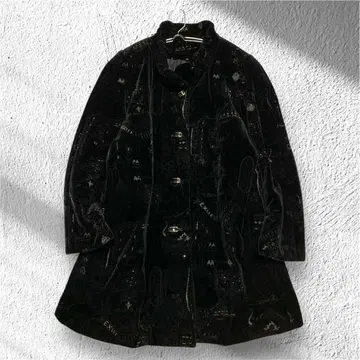 코트 올 패턴 벨로아 하이넥 풀 버튼 포켓 있음 안감 있음 일본제 F