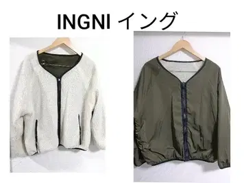 INGNI 잉그 리버서블 플리스 자켓 화이트/올리브