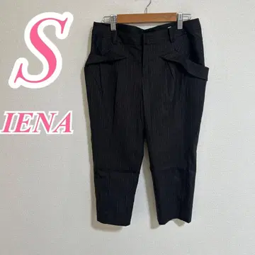 IENA 블랙 스트라이프 크롭 팬츠 S 사이즈 캐주얼 코디