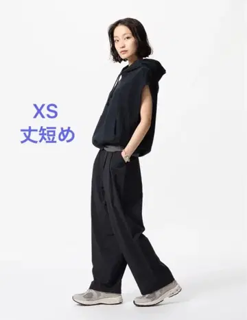 유니클로 울트라 스트레치 액티브 와이드 팬츠 (기장 짧음) 블랙 XS