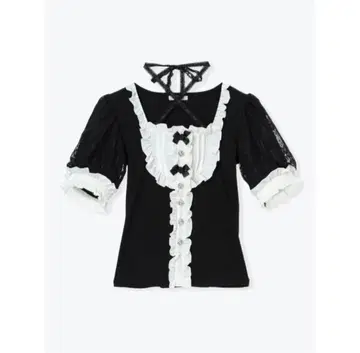 로즈 초커 넥 고딕 티셔츠 노에미