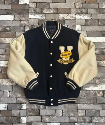 VAN 바시티 자켓 네이비/아이보리