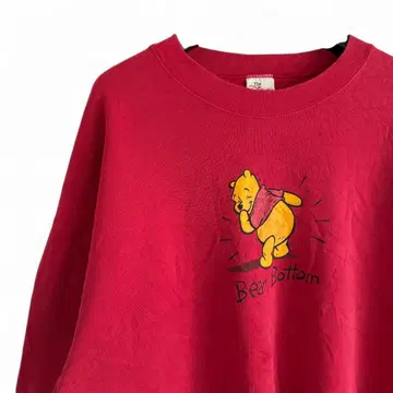 90s 빈티지 Disney 푸우 Bear 빨간색 맨투맨 F05