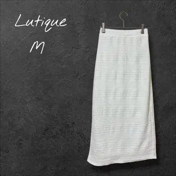 롱 스커트 스트레치 심플 고급 캐주얼 슬릿 흰색 화이트 M