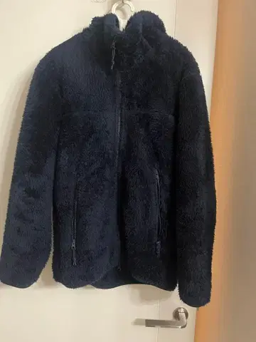 완판템 유니클로 방풍 아우터 퍼 리 플리스 풀 집업 후드티 네이비