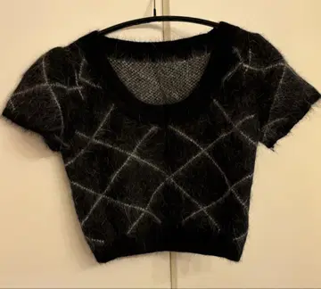 melt the lady fleeting check knit tops