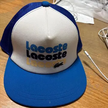Lacoste 메쉬 트래커 캡 화이트/블루