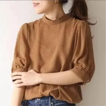 [컨디션 최상] 스픽 앤 스팬 도트 쉬폰 벨 슬리브 블라우스 프리