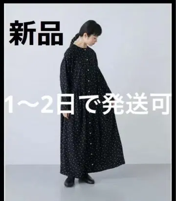 새상품 카구레 도트 코듀로이 2WAY 원피스 블랙 원피스