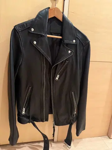 ALLSAINTS 블랙 가죽 더블 라이더 자켓