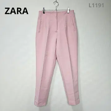 자라 캐주얼 팬츠 테이퍼드 팬츠 슬랙스 핑크 L 오피스 출퇴근