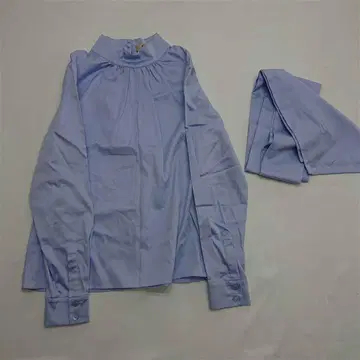 나탄 36 라이트 블루 계열 하이넥 블라우스 긴팔 셔츠