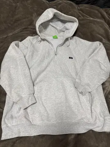 HUF 그레이 후드 부착 집업 후드티