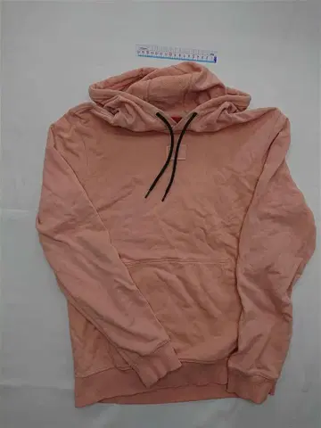 휴고 로고 패치 풀오버 후드티 핑크 계열 남성용 M 사이즈