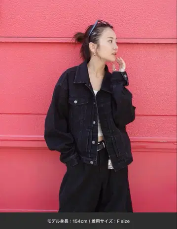 TEEN BOOP 보이즈 데님 G자켓 블랙