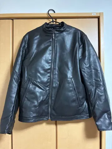 NANO UNIVERSE 블랙 가죽 자켓