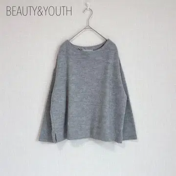 뷰티&유스 비버 보트넥 와이드 풀오버 니트 깔끔한