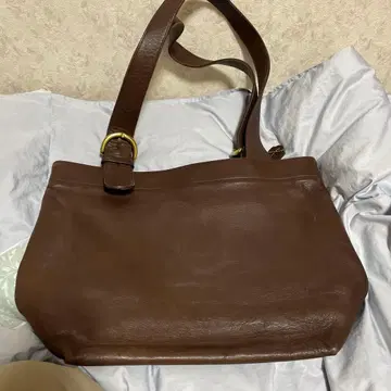 브라운 가죽 토트백