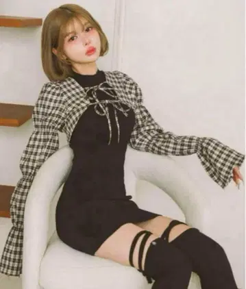 Darich 다리치 셔링 볼레로 미니 원피스