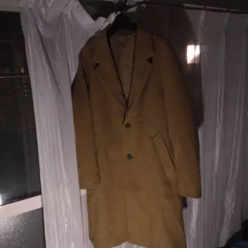 브라운 체스터 코트 울 혼방