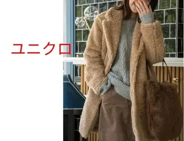 유니클로 보아 프리 테일러드 코트 L 무스탕