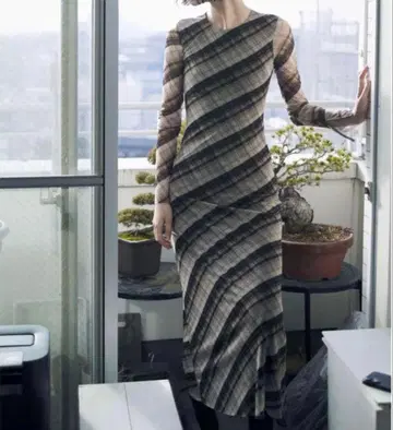 ZARA 체크 무늬 튤 원피스 M