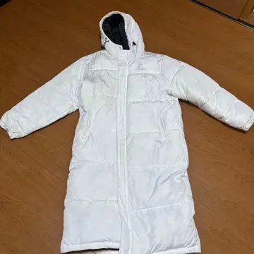 FILA 후드 부착 롱 다운 자켓 L 사이즈 화이트