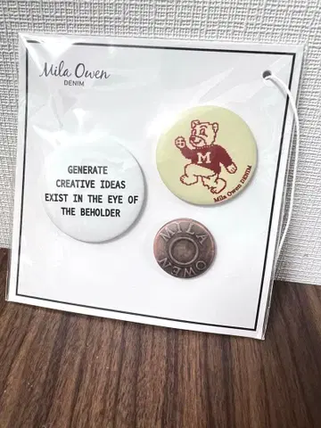 Mila Owen 데님 핀 배지 3개 세트