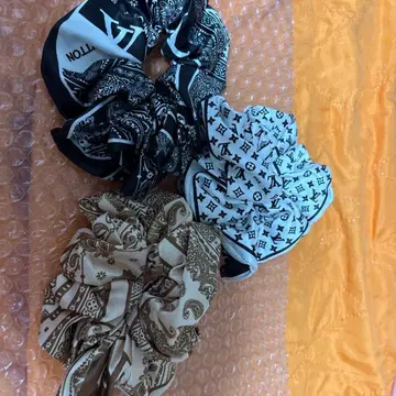 로고 새틴 스크런치 3개 세트