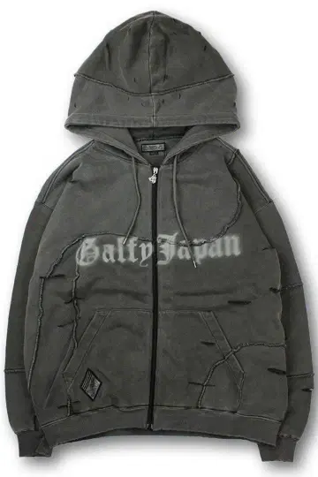 갈피 츠기하기 좀비 후드티 블랙