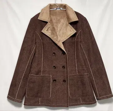 80s 브라운 무스탕풍 더블 자켓