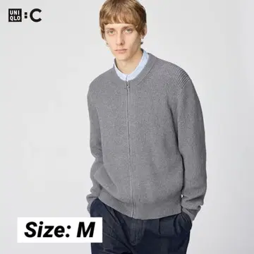 [ 새상품급 ] UNIQLO C 크루넥 풀 집업 가디건 그레이 M