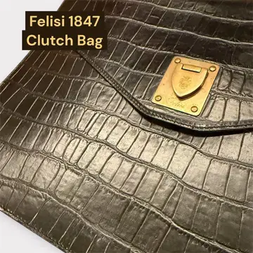 Felisi 엠보 클러치백 세컨드 백 블랙 가죽 1847