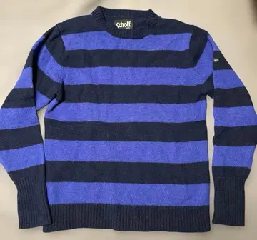 Schott 보더 니트 스웨터 네이비/블루